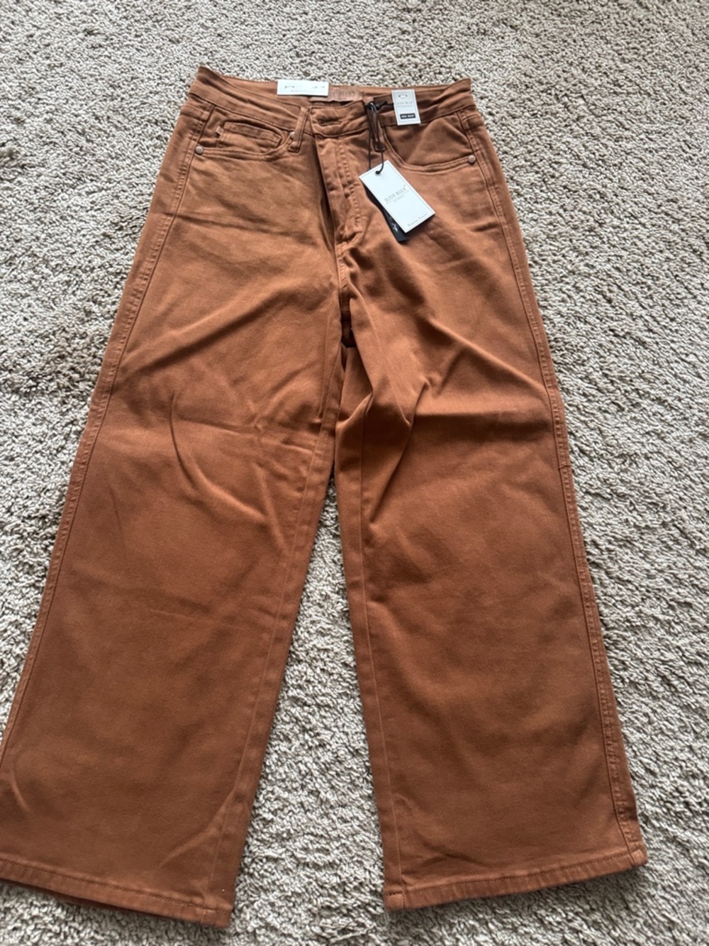 Judy Blue Wide Leg Rust Brown Jeans